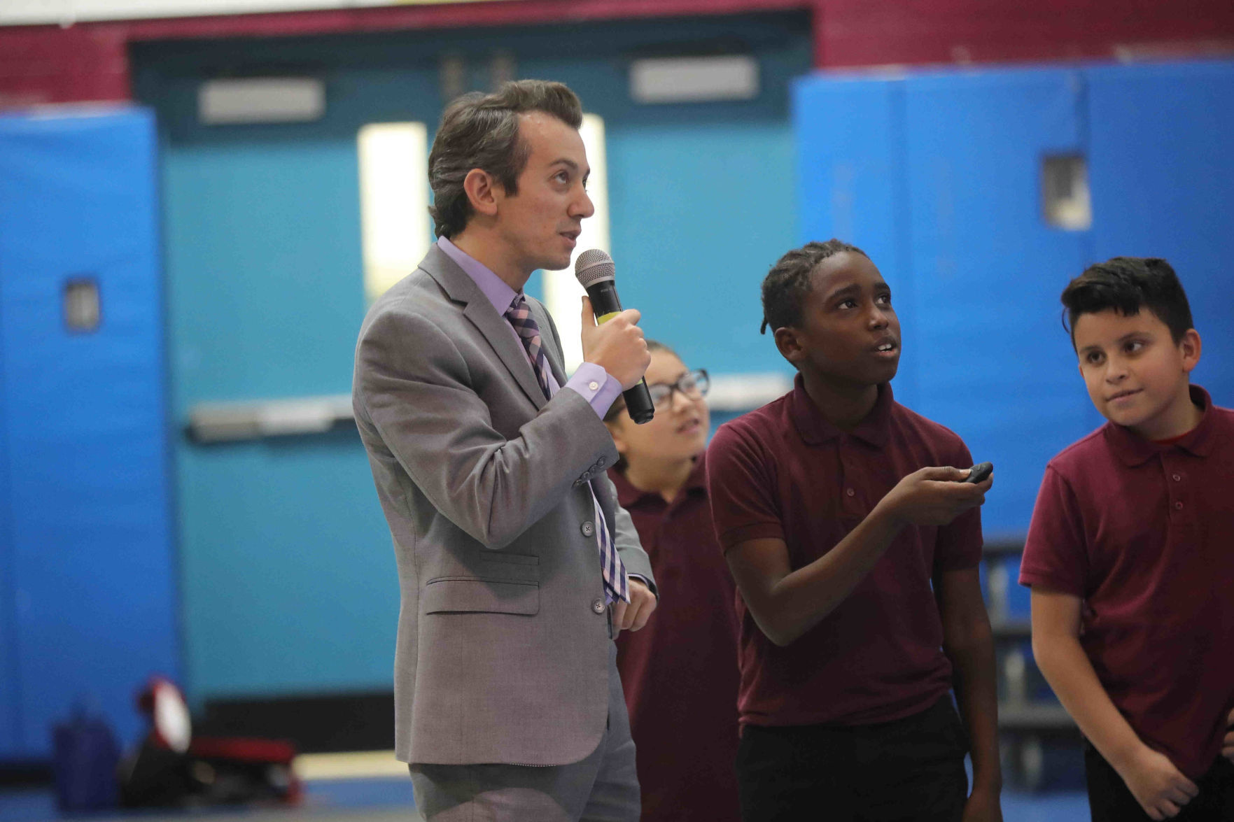 Meteorologist Joe Martucci at South Main School